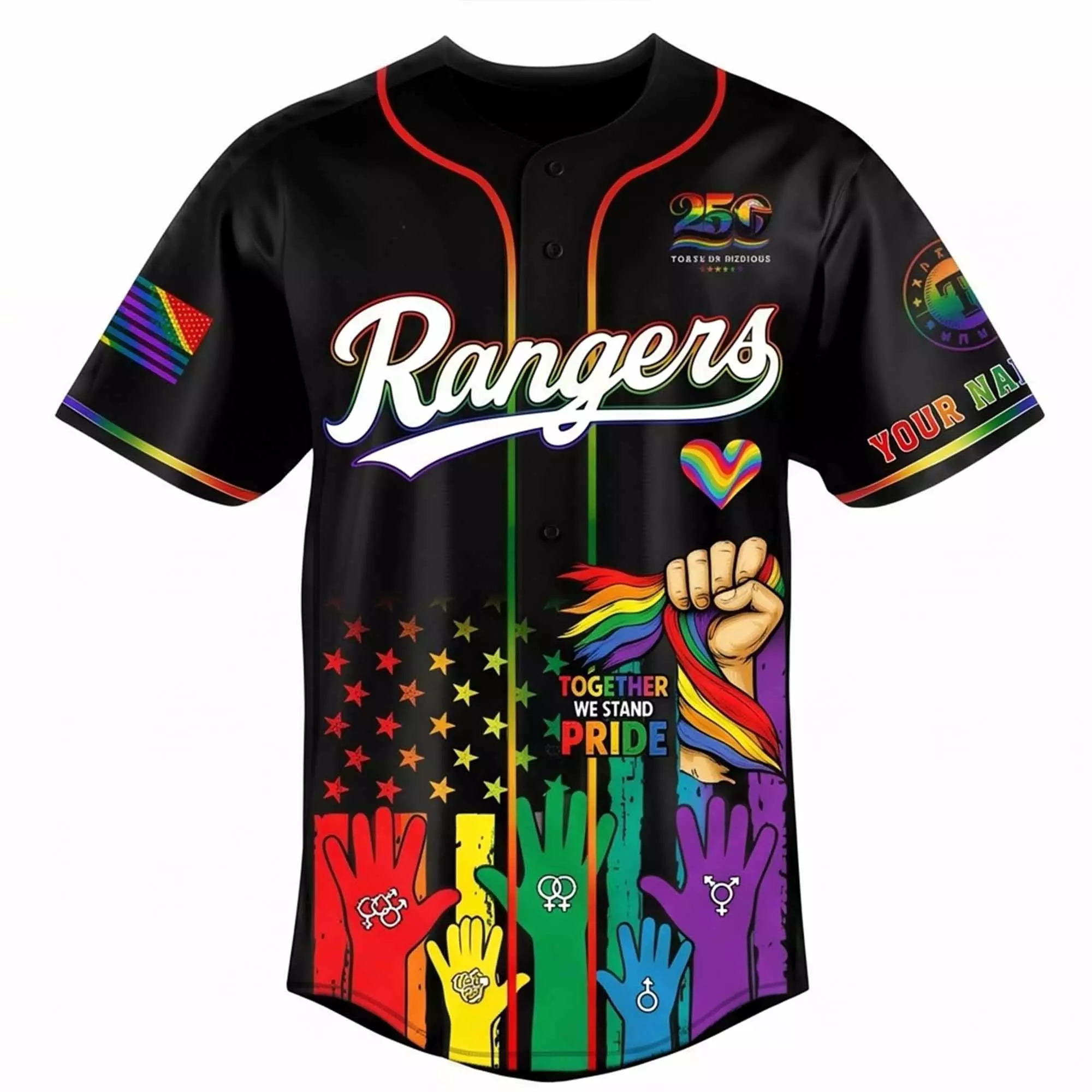 Rangers Pride Month 2026 Baseball Jersey Rangers Pride Month 2026 Baseball Jersey