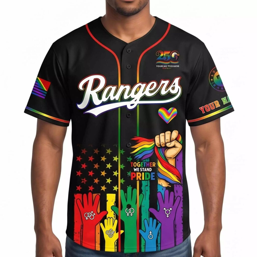 Rangers Pride Month 2026 Baseball Jersey Rangers Pride Month 2026 Baseball Jersey