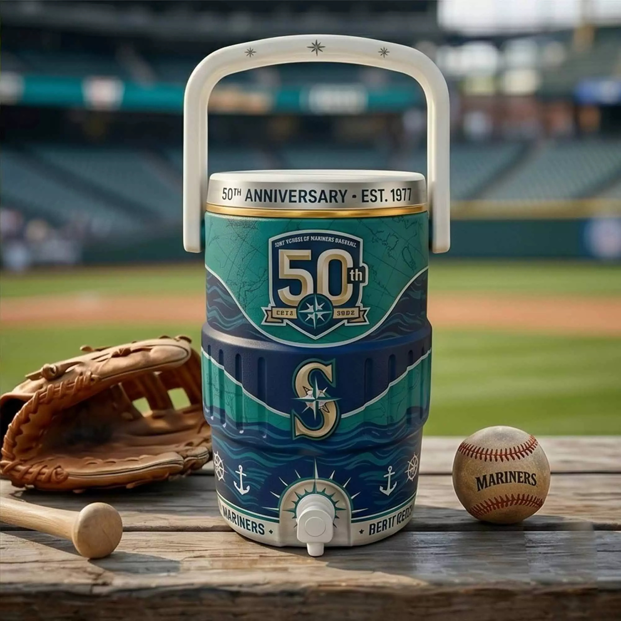 Seattle Mariners 50th Anniversary Beverage Cooler Cup Seattle Mariners 50th Anniversary Beverage Cooler Cup