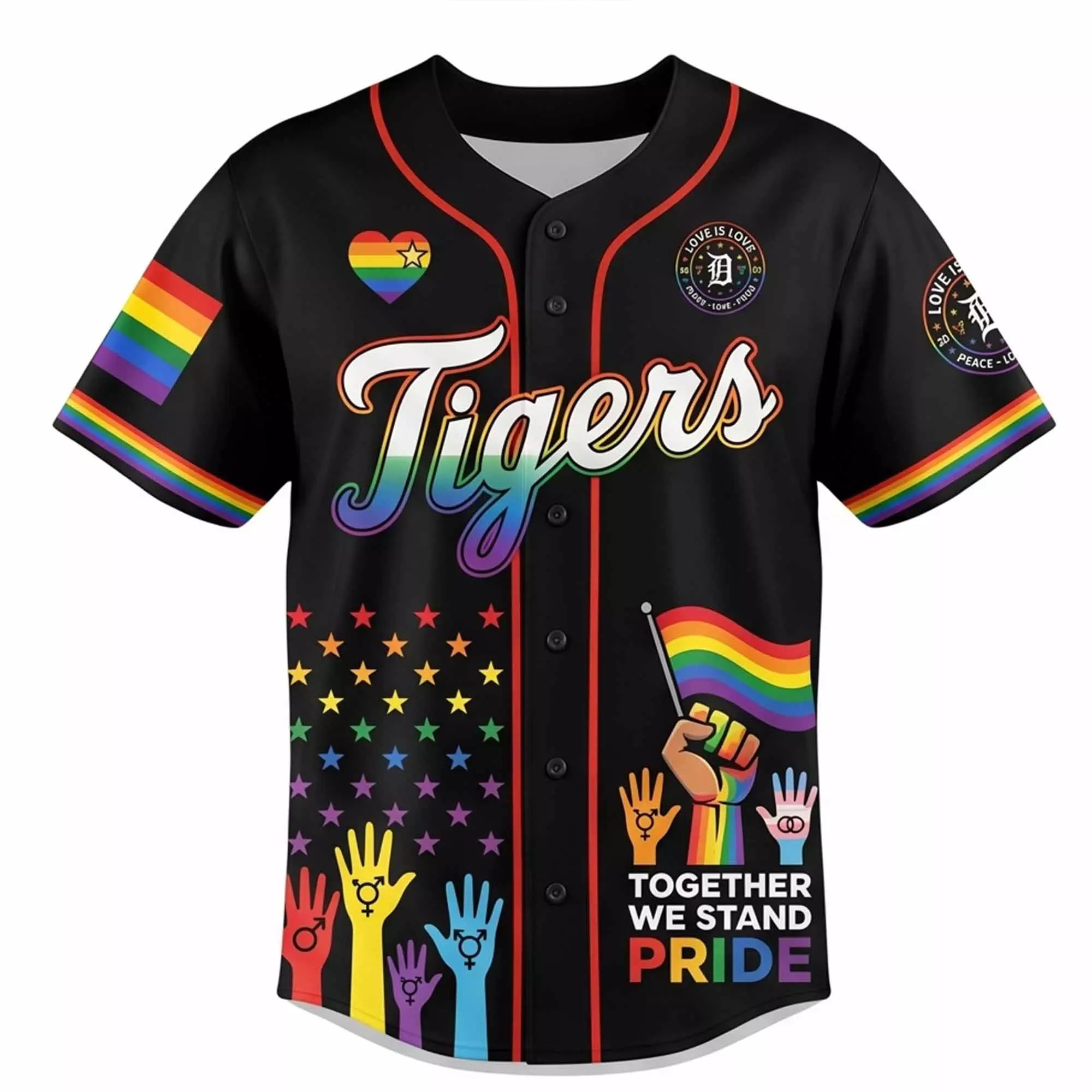 Tigers Pride Month 2026 Baseball Jersey Tigers Pride Month 2026 Baseball Jersey