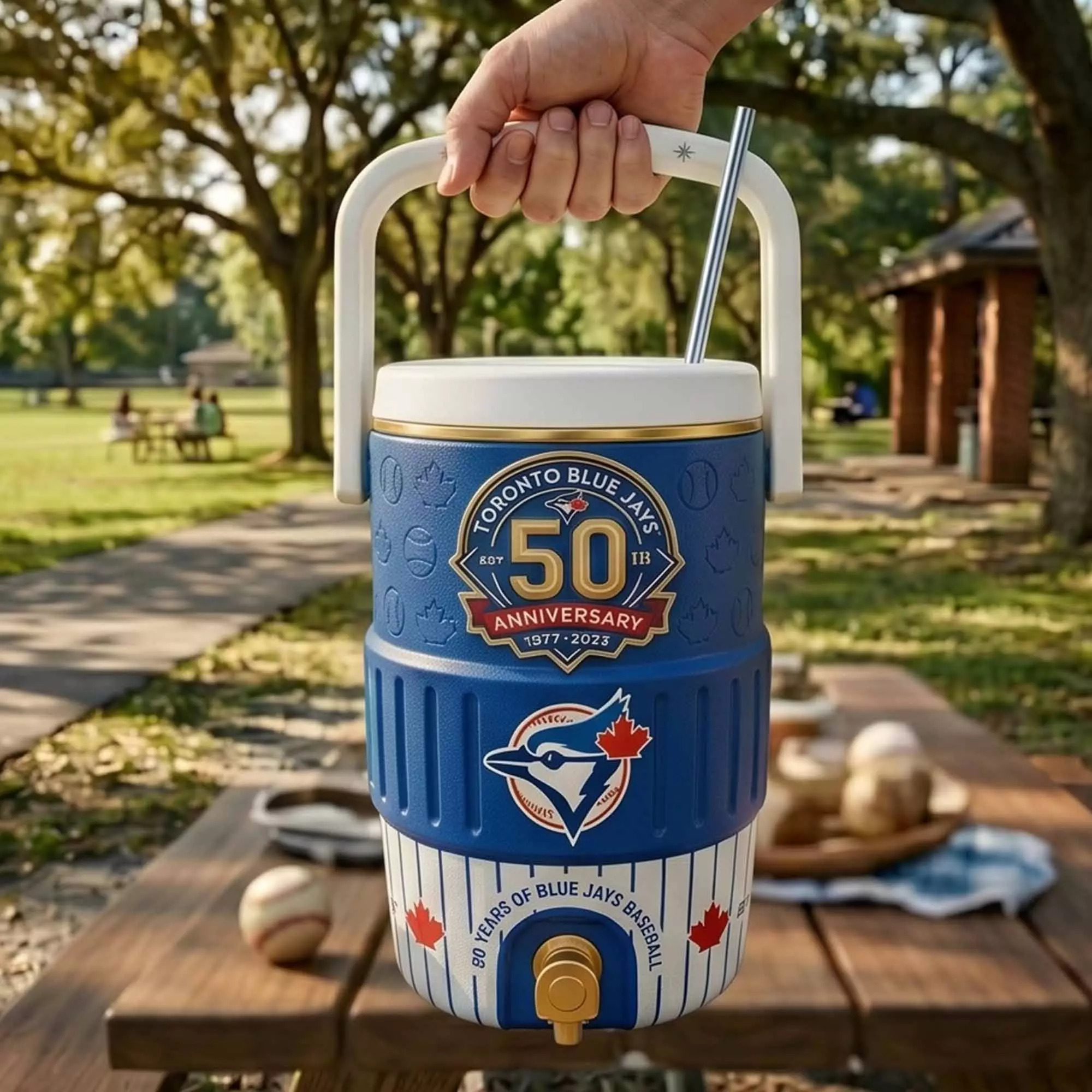 Toronto Blue Jays 50th Anniversary Beverage Cooler Cup Toronto Blue Jays 50th Anniversary Beverage Cooler Cup