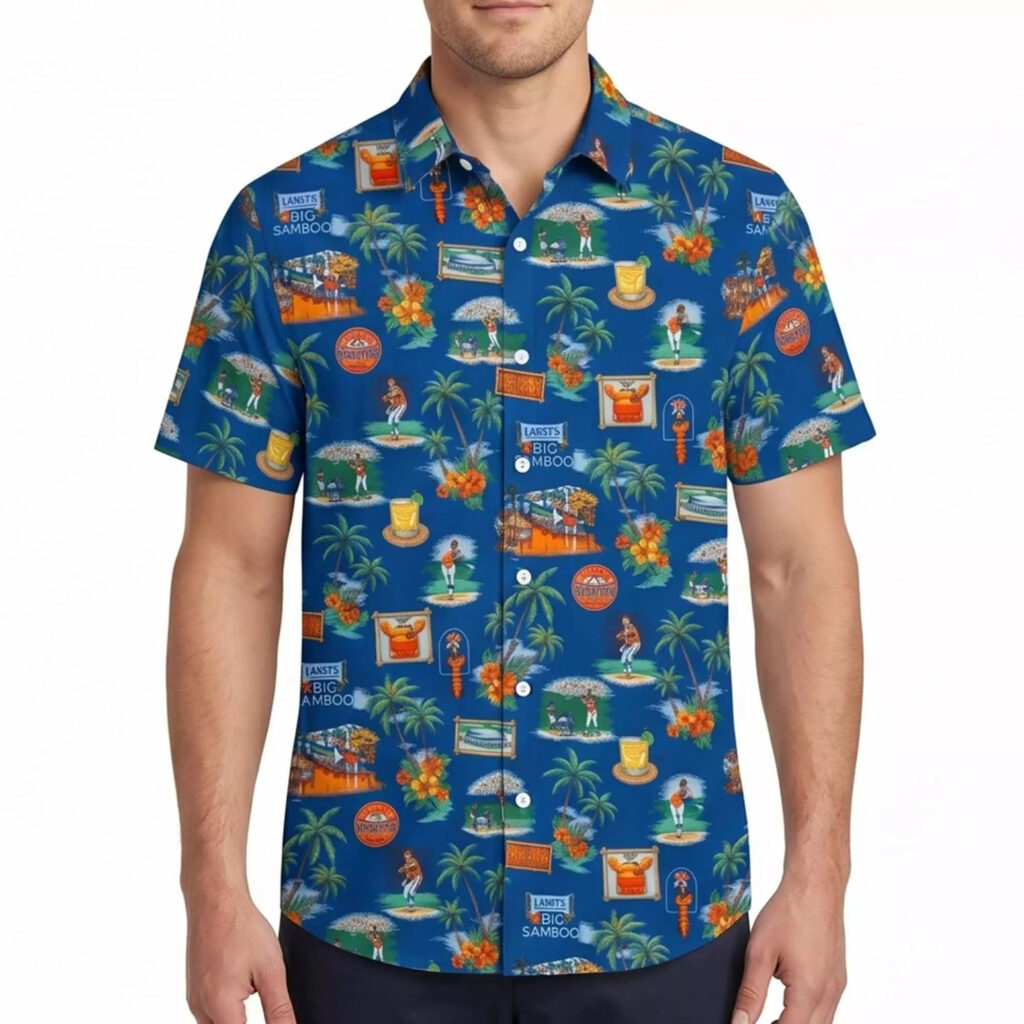 Astros Larry Dierker Larry's Big Bamboo Tropical Hawaiian Shirt Astros Larry Dierker Larry's Big Bamboo Tropical Hawaiian Shirt