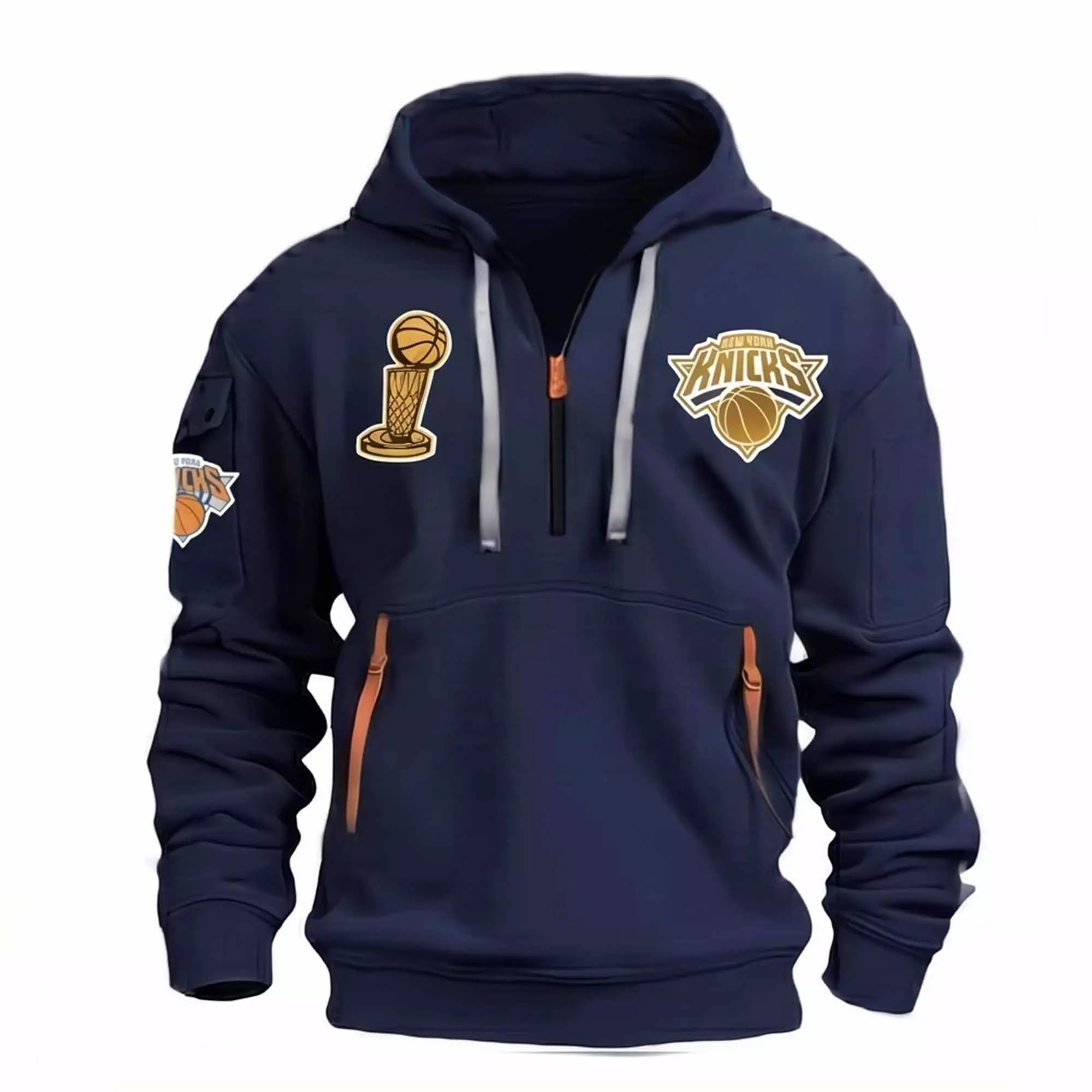 New York Knicks Champions 2026 Finals Quarter Zip Hoodie New York Knicks Champions 2026 Finals Quarter Zip Hoodie