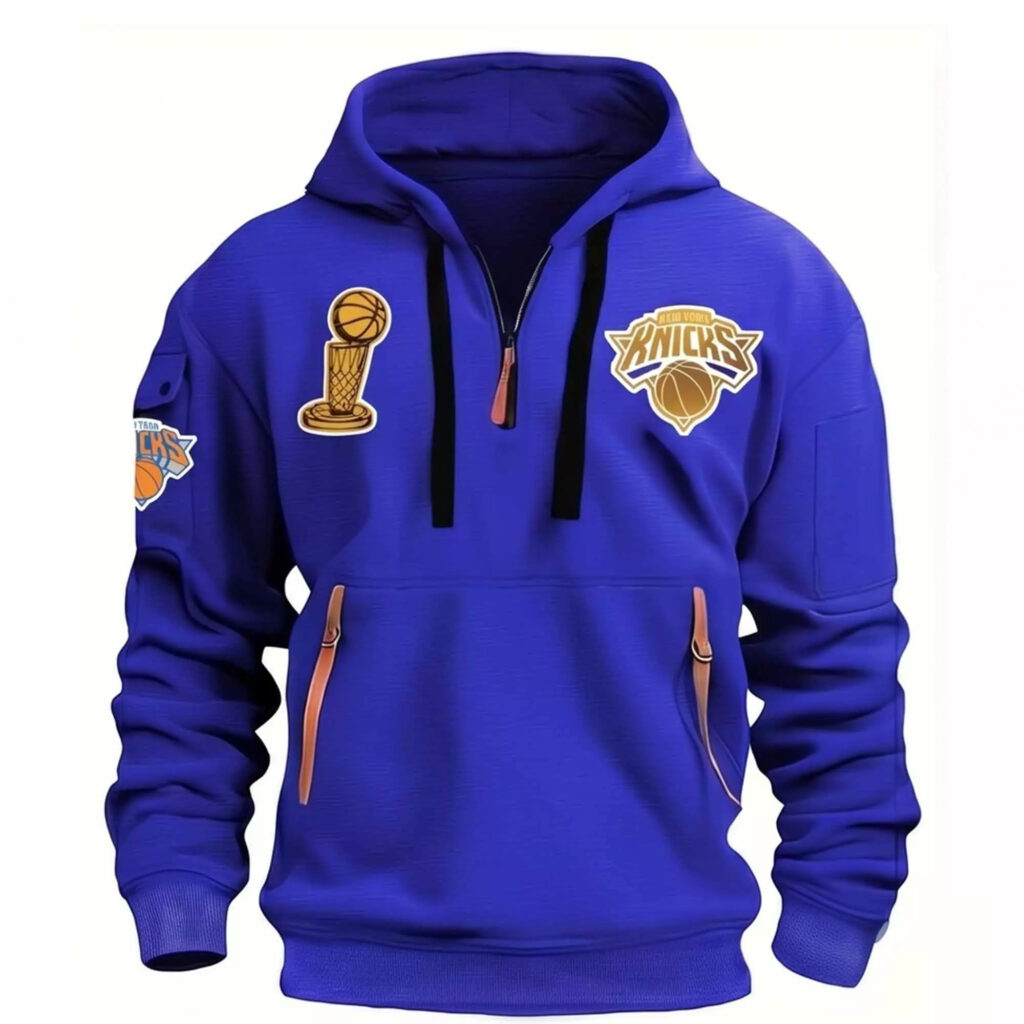 New York Knicks Champions 2026 Finals Quarter Zip Hoodie New York Knicks Champions 2026 Finals Quarter Zip Hoodie