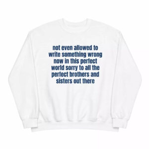 Not Even Allowed To Write Something Wrong Now In This Perfect World Sorry To All The Perfect Brothers And Sisters Out There Shirt 2 Not Even Allowed To Write Something Wrong Now In This Perfect World Sorry To All The Perfect Brothers And Sisters Out There Shirt