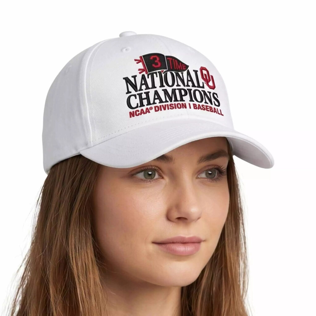 Oklahoma Sooners 3-Time National Champions Baseball Hat Oklahoma Sooners 3-Time National Champions Baseball Hat