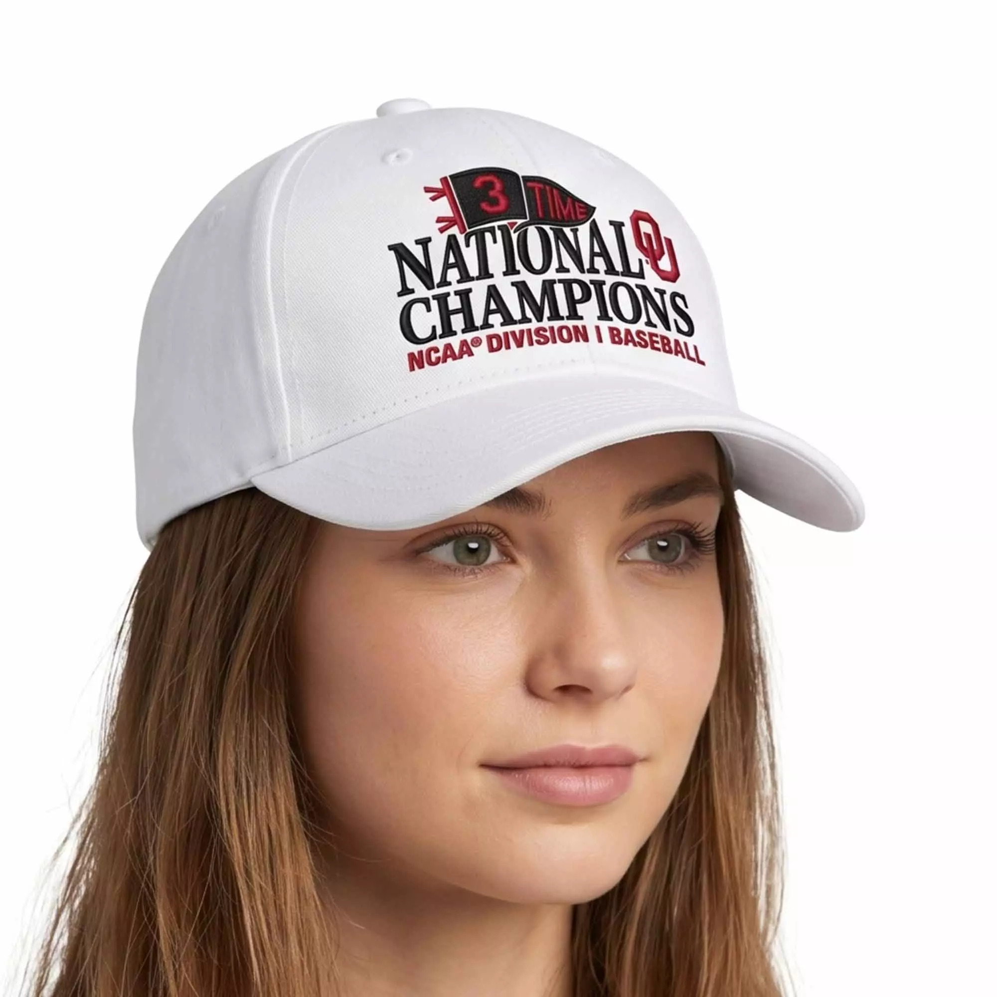 Oklahoma Sooners 3-Time National Champions Baseball Hat Oklahoma Sooners 3-Time National Champions Baseball Hat