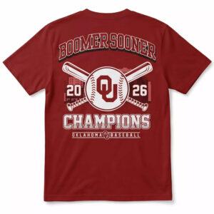 Oklahoma Sooners Crimson 2026 Division I Baseball National Champions Locker Room Shirt Oklahoma Sooners Crimson 2026 Division I Baseball National Champions Locker Room Shirt