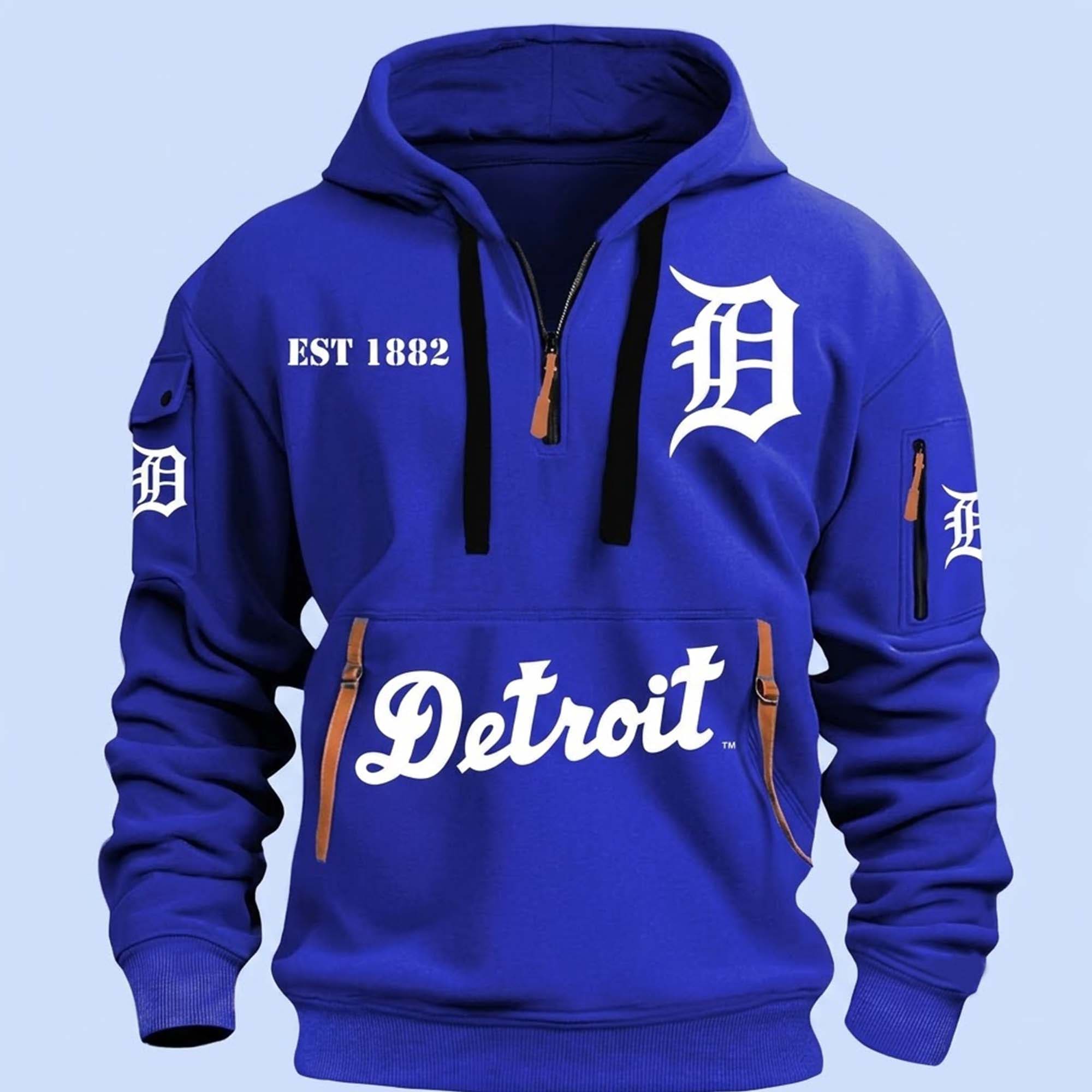 2026 Detroit Tigers Est 1882 Quarter Zip Hoodie 2026 Detroit Tigers Est 1882 Quarter Zip Hoodie