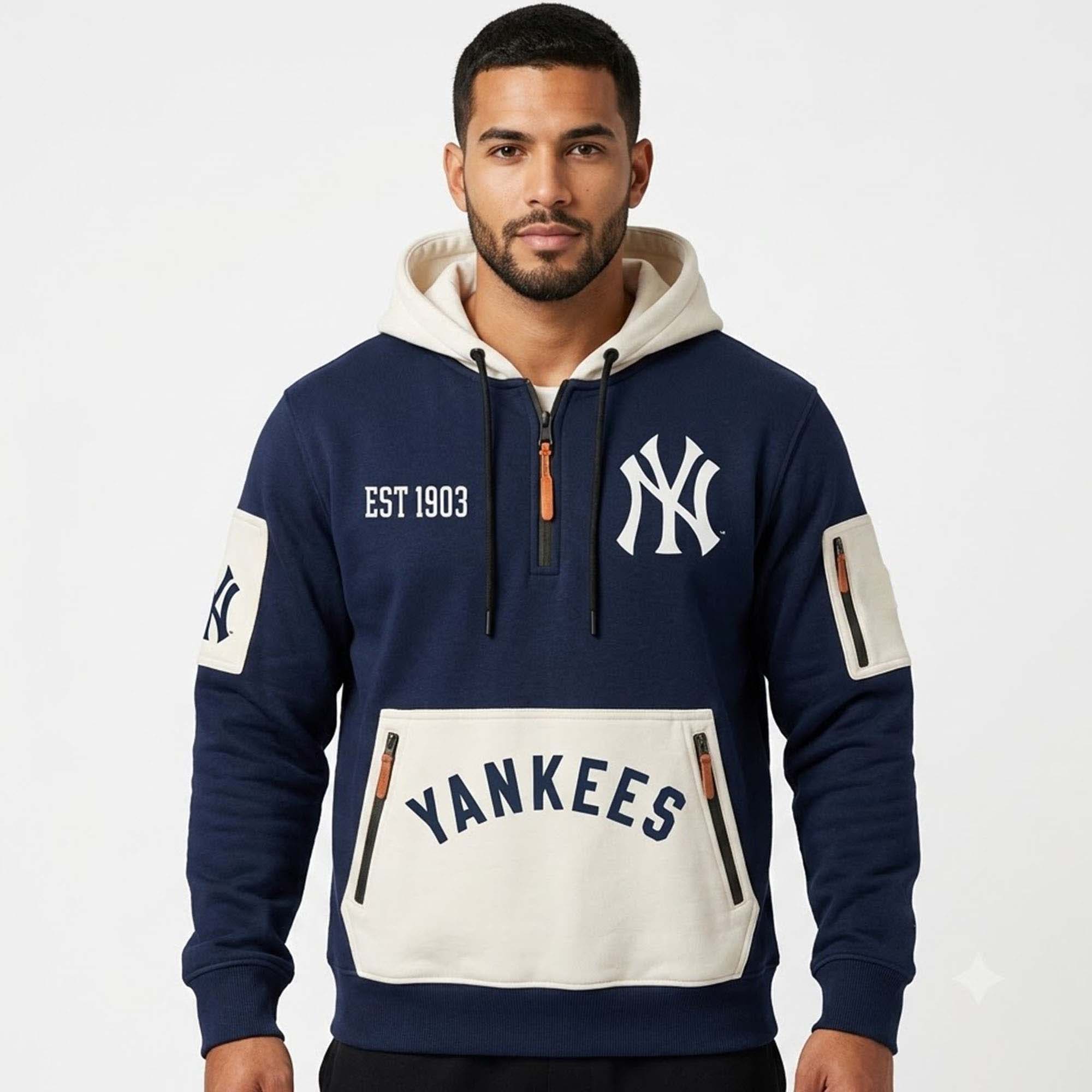 2026 NY Yankees Est 1903 Quarter Zip Hoodie 2026 NY Yankees Est 1903 Quarter Zip Hoodie