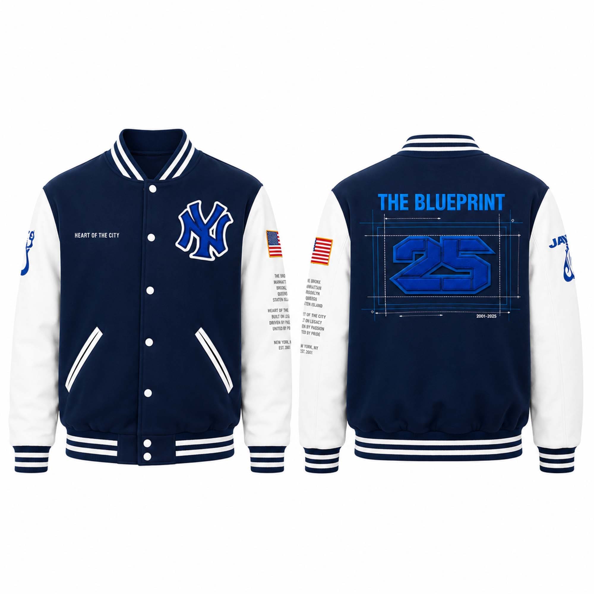 Breanna Stewart Yankees Jay Z The Blueprint 25 Varsity Jacket Breanna Stewart Yankees Jay-Z The Blueprint 25 Varsity Jacket