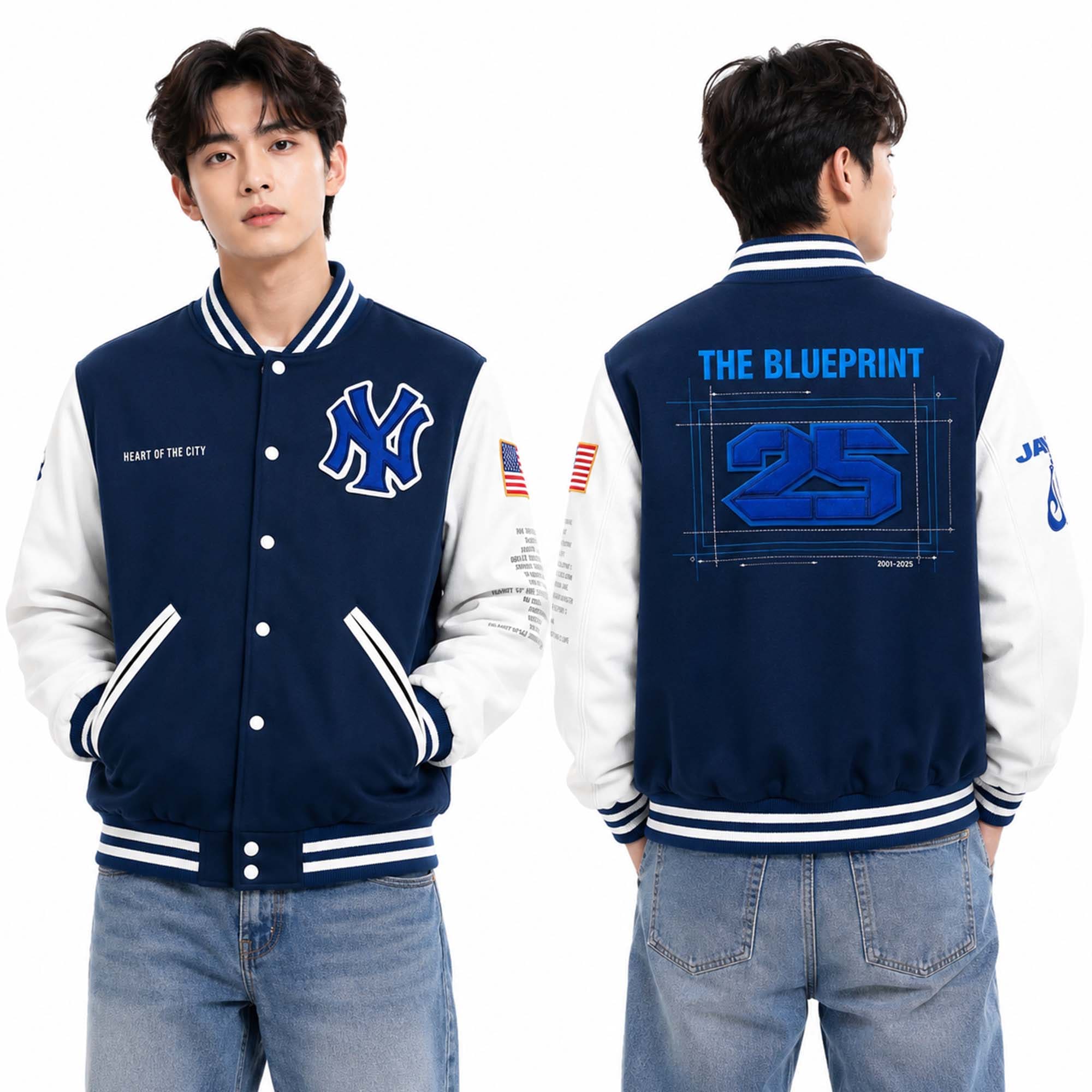 Breanna Stewart Yankees Jay-Z The Blueprint 25 Varsity Jacket Breanna Stewart Yankees Jay-Z The Blueprint 25 Varsity Jacket