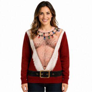2026 Santa Hairy Chest Christmas Ugly Sweater6