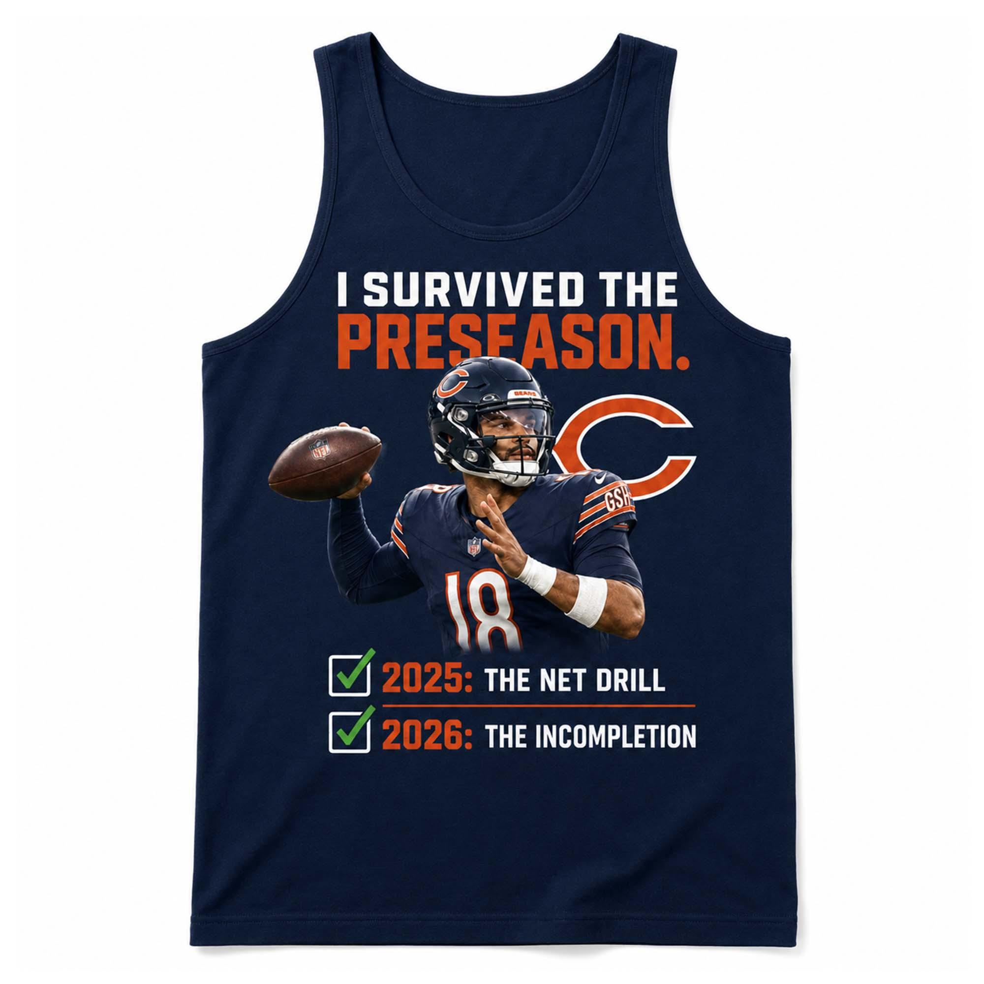 Caleb Williams I Survived The Preseason Chicago Bears 2026 Shirt Caleb Williams I Survived The Preseason Chicago Bears 2026 Shirt