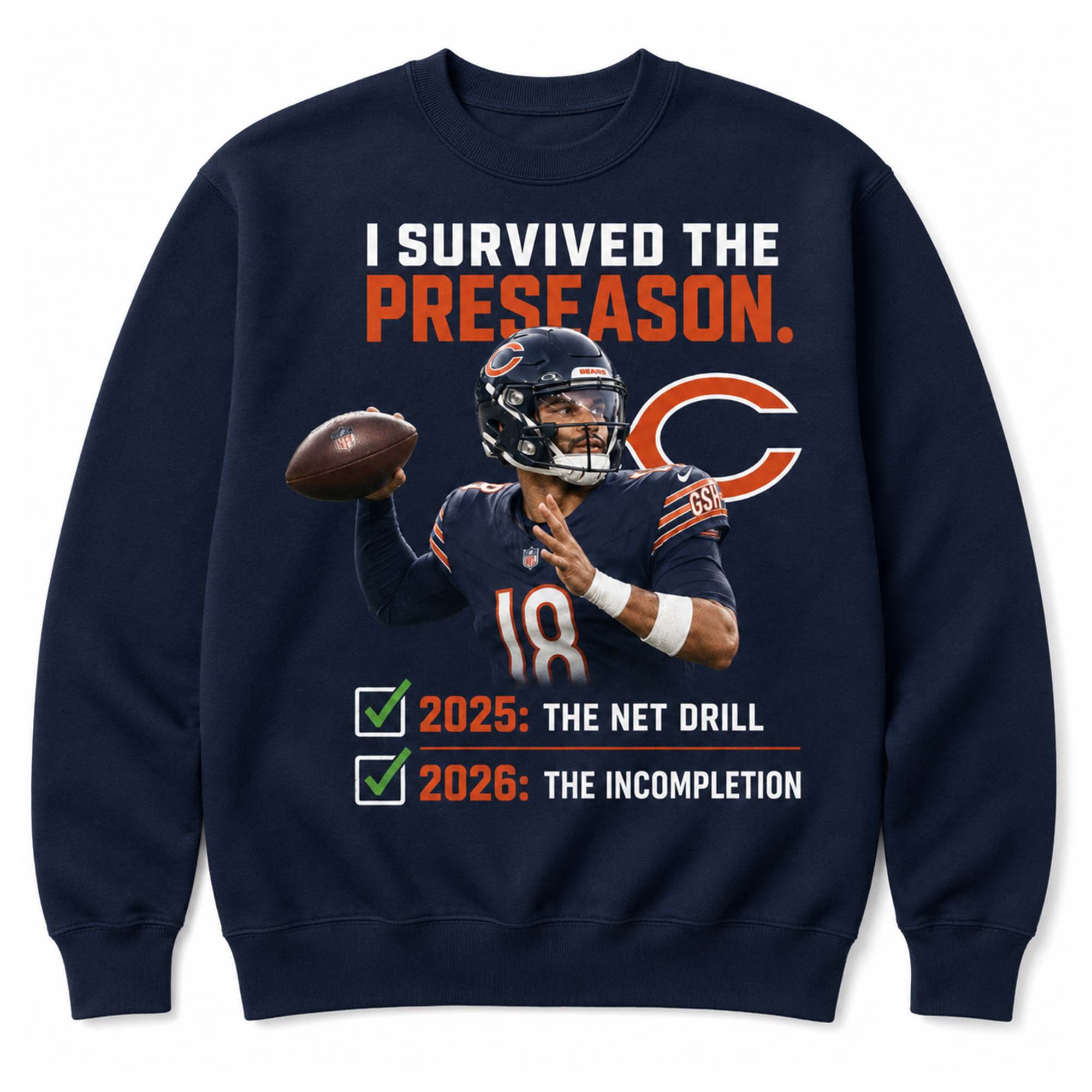 Caleb Williams I Survived The Preseason Chicago Bears 2026 Shirt Caleb Williams I Survived The Preseason Chicago Bears 2026 Shirt